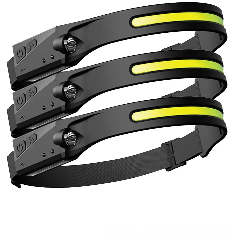 KDULIT LED Sensor Headlamp - 1 to 20 Pack, Built-In Battery, USB Rechargeable, Waterproof, Ideal for Outdoor Camping and Fishing