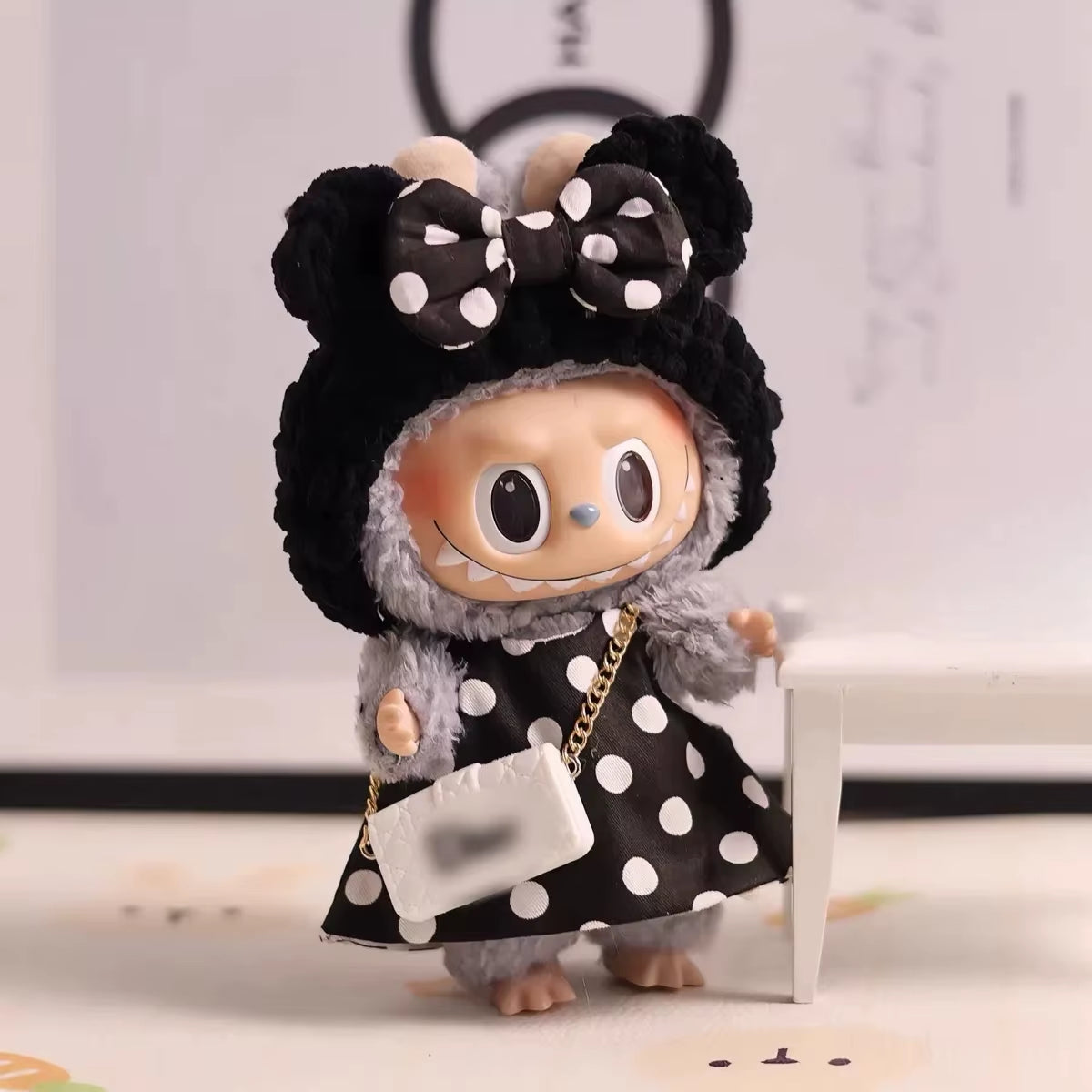 Hot Original 17Cm Labubu Doll Clothes Heartbeat Macaron Baby Pendant Clothes Enamel Face Clothes Cartoon Replacement Decor Gifts