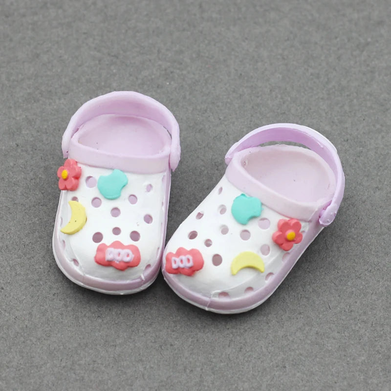 Labubu Doll Slippers Shoes (4.3*2.0Cm) for Labubu Macaron Bao-Ao Bao Ao &15Cm EXO Plush Doll & 1/6 BJD Doll