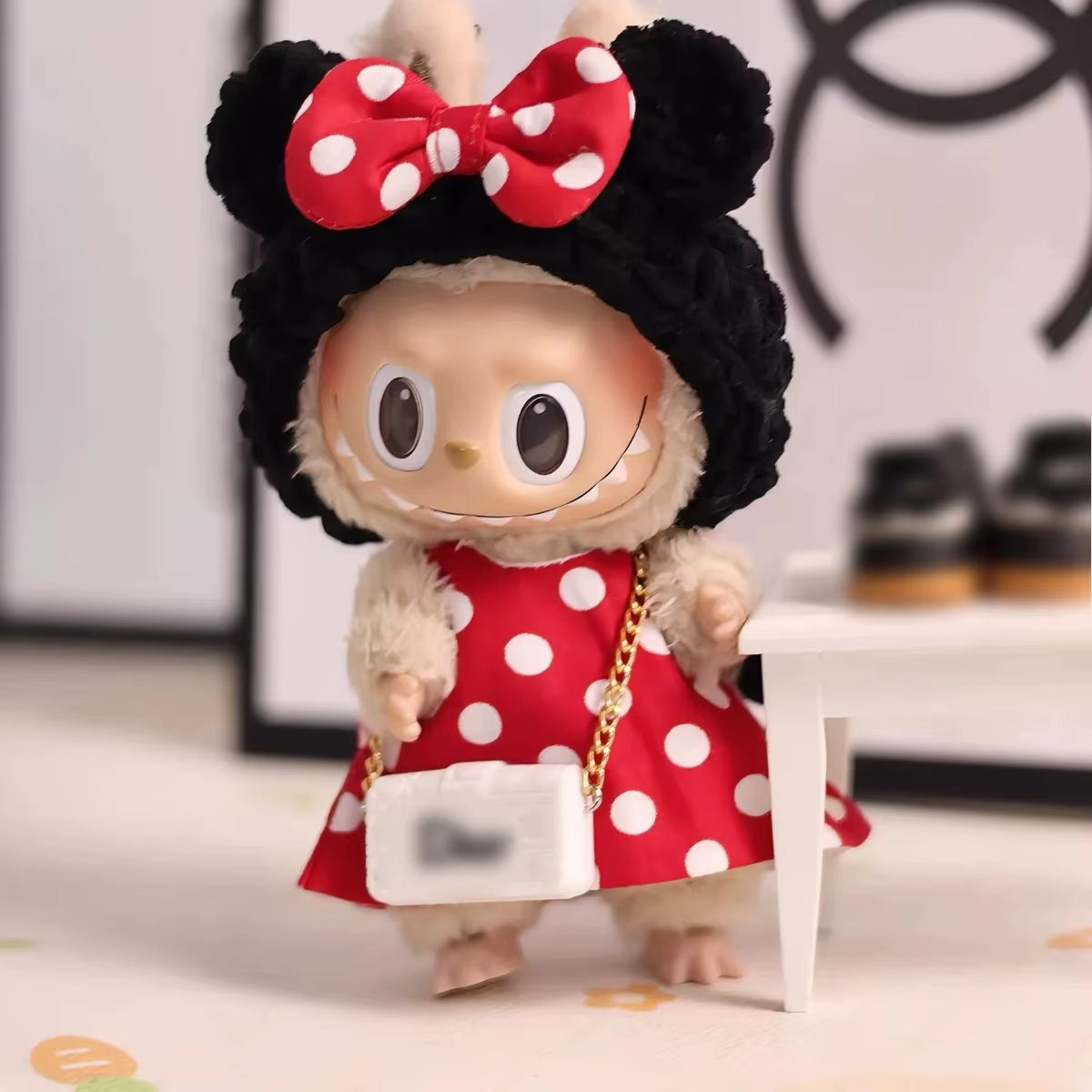 Hot Original 17Cm Labubu Doll Clothes Heartbeat Macaron Baby Pendant Clothes Enamel Face Clothes Cartoon Replacement Decor Gifts