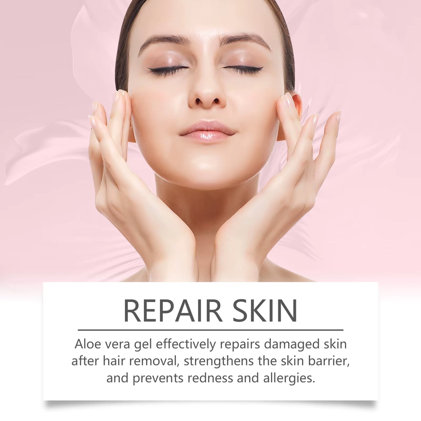 Facial Hair Removal Set - Painless Aloe Gel Cream for Gentle Lip Hair Removal, Soothing and Moisturizing Skin Care with Redness Reduction