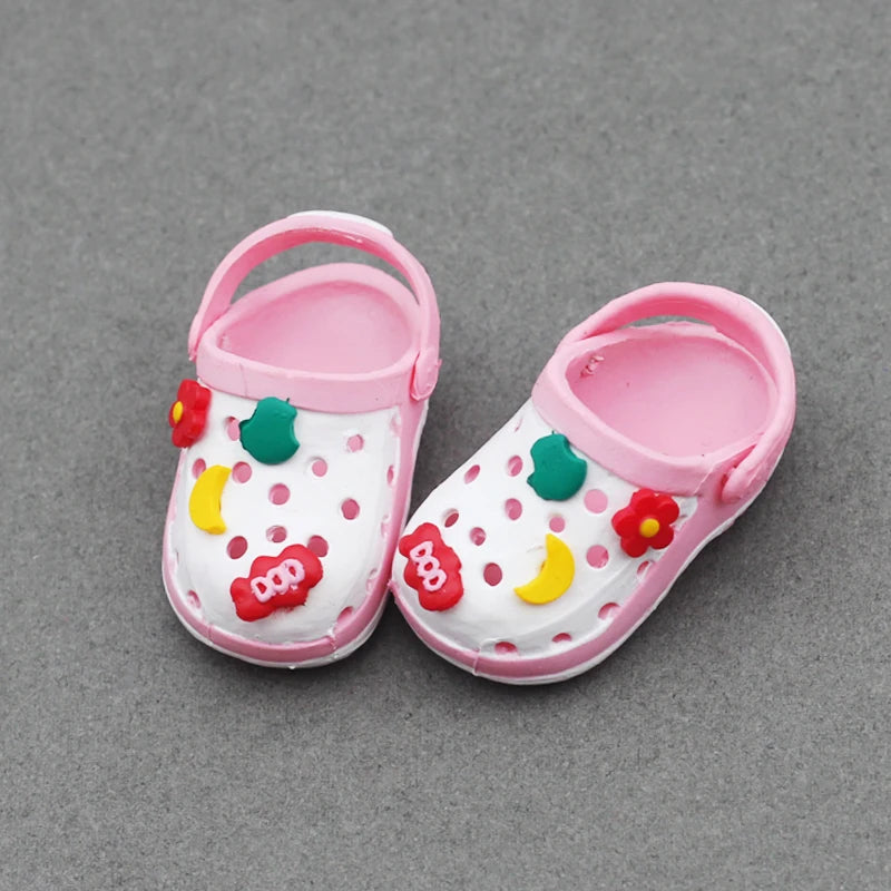 Labubu Doll Slippers Shoes (4.3*2.0Cm) for Labubu Macaron Bao-Ao Bao Ao &15Cm EXO Plush Doll & 1/6 BJD Doll