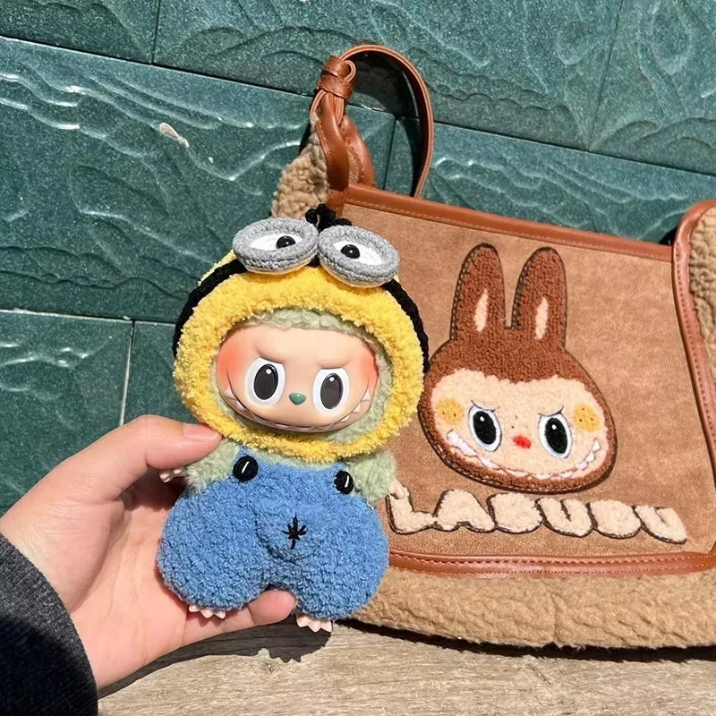 Hot Original 17Cm Labubu Doll Clothes Heartbeat Macaron Baby Pendant Clothes Enamel Face Clothes Cartoon Replacement Decor Gifts