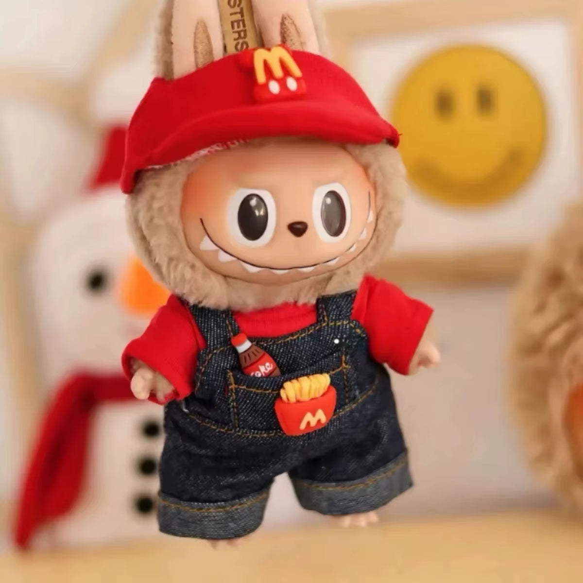 Hot Original 17Cm Labubu Doll Clothes Heartbeat Macaron Baby Pendant Clothes Enamel Face Clothes Cartoon Replacement Decor Gifts