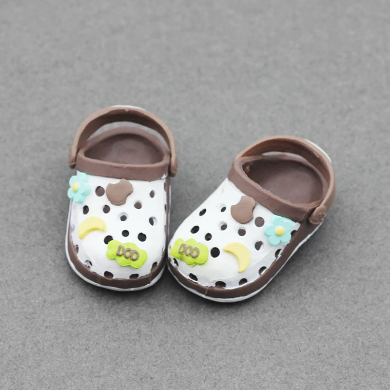 Labubu Doll Slippers Shoes (4.3*2.0Cm) for Labubu Macaron Bao-Ao Bao Ao &15Cm EXO Plush Doll & 1/6 BJD Doll