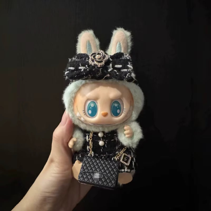Hot Original 17Cm Labubu Doll Clothes Heartbeat Macaron Baby Pendant Clothes Enamel Face Clothes Cartoon Replacement Decor Gifts