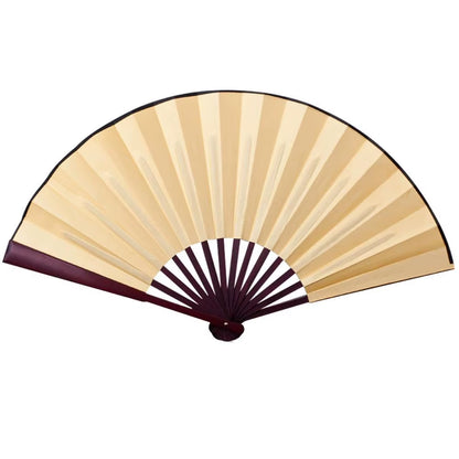 10/13 Inch Handcrafted Silk Cloth Folding Fan with Wooden Bamboo Frame for DIY Calligraphy and Painting