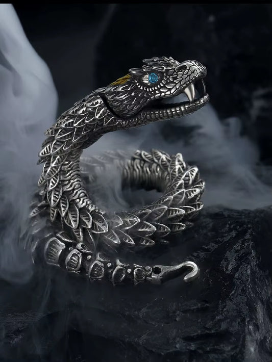 High-End Handmade Retro Medusa Rattlesnake Bracelet for Men - Hip-Hop Domineering Series Jewelry