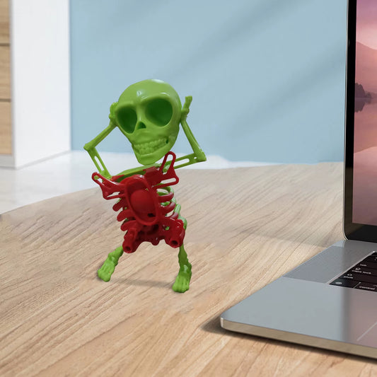Dancing Skeleton Clockwork Toy - Creative Stress Relief Desktop Ornament for Halloween Gifting